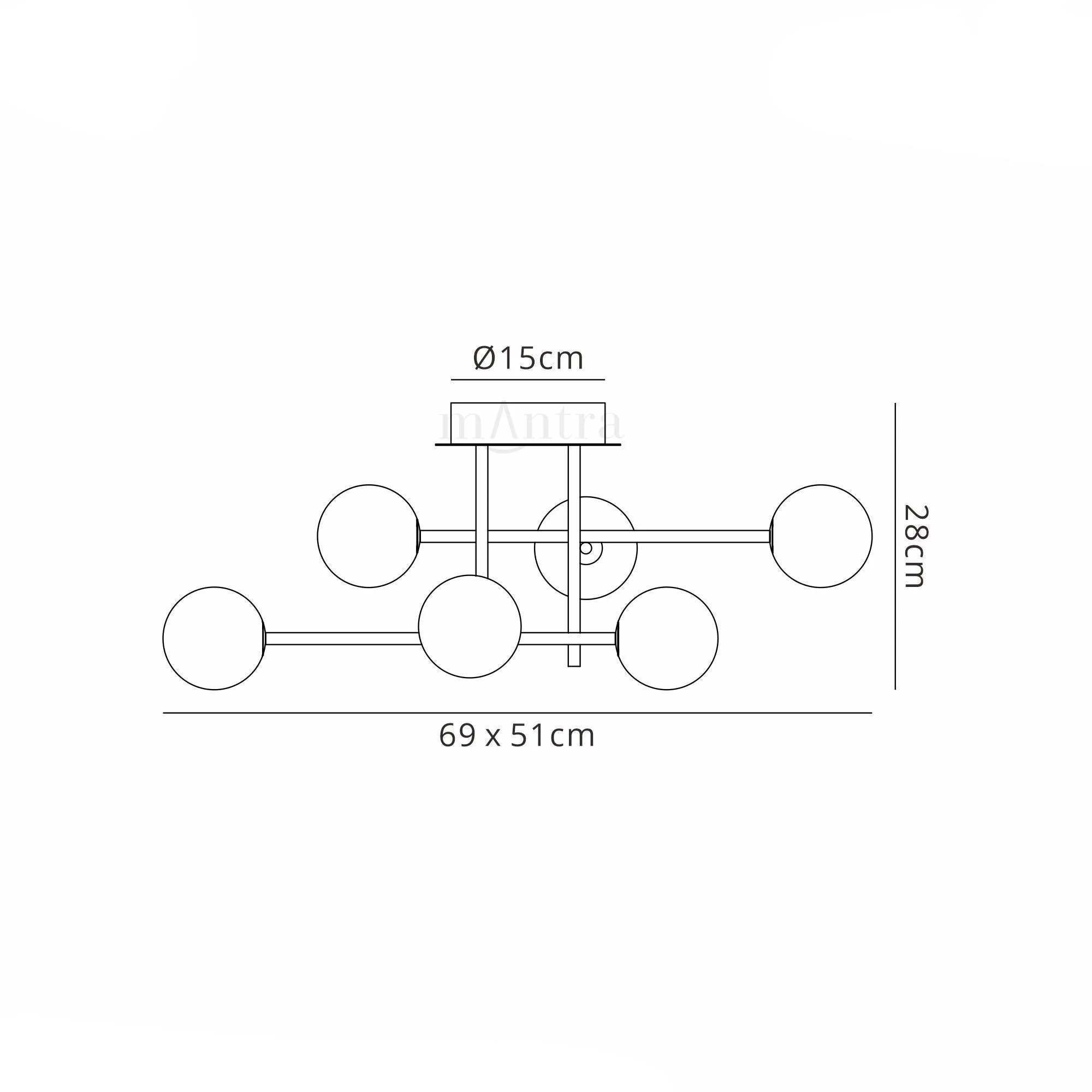 Cellar Semi Flush Ceiling 4/7 Light - 3000K, Black - Image 6