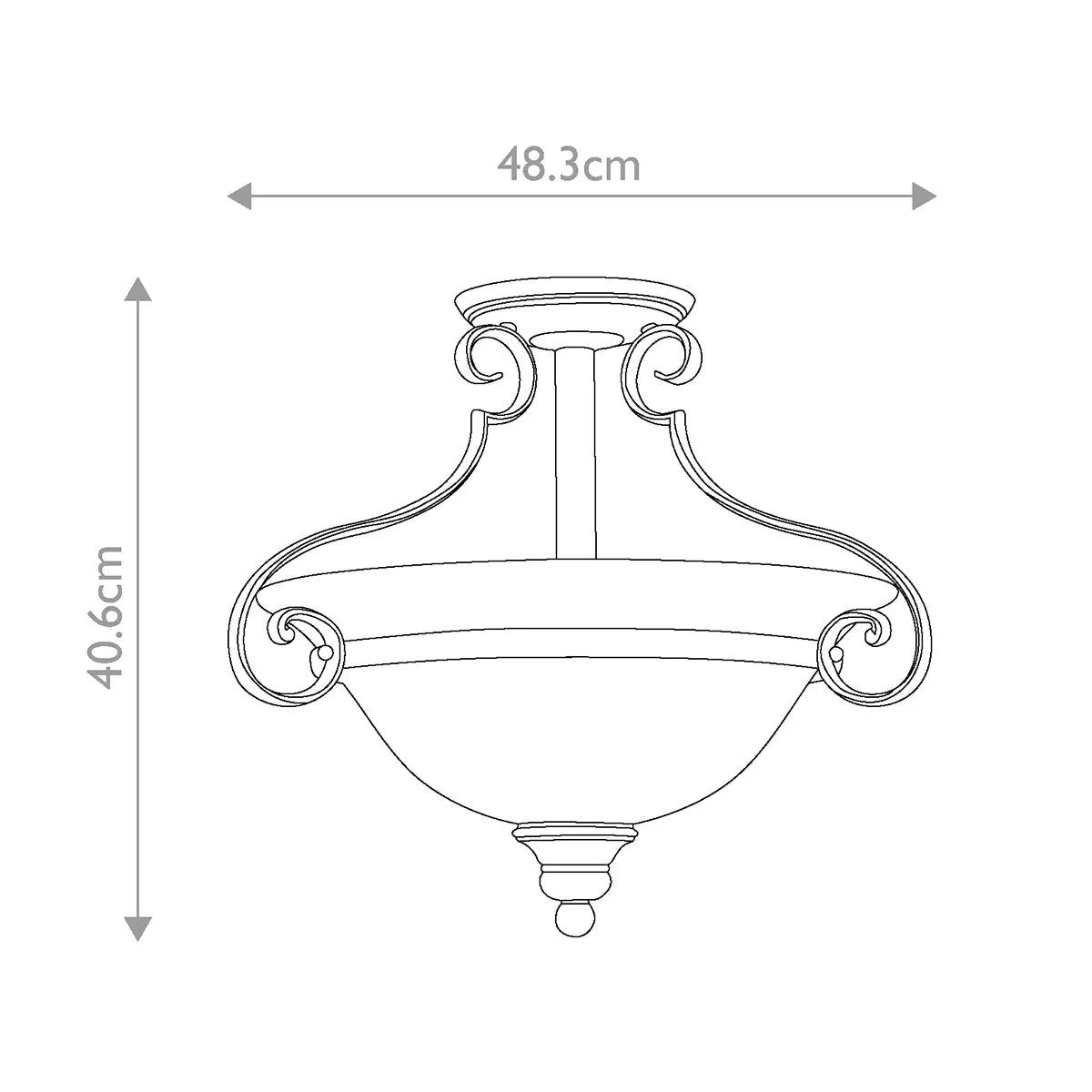 Cello 2 Light Semi-Flush - Antique Bronze - Image 5