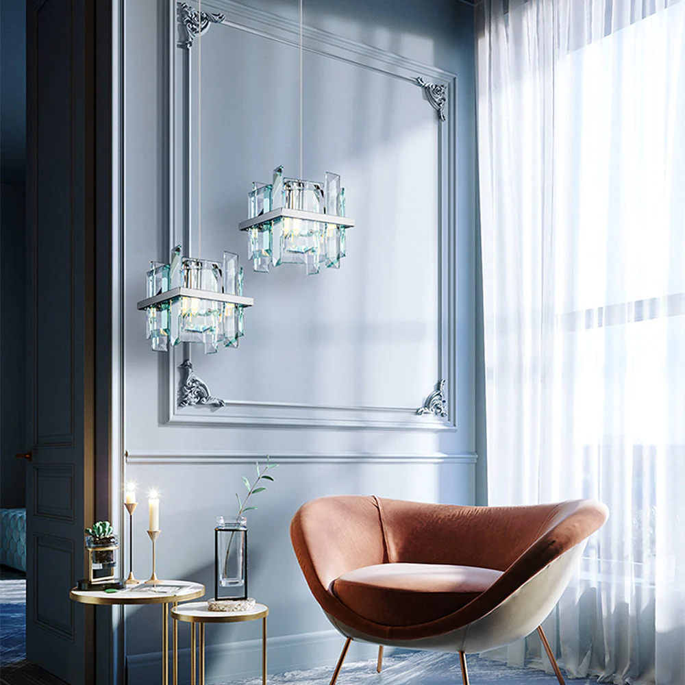 Cerezo 1Lt Crystal Ceiling Light - Chrome Finish - Image 3
