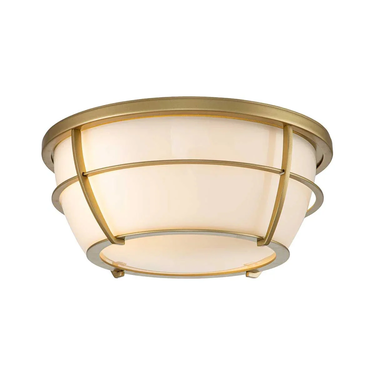 Chance 2Lt Flush Bathroom Light IP44 - Polished Chrome / Painted Natural Brass - Image 5