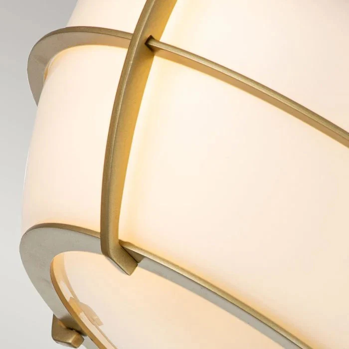 Chance 2Lt Flush Bathroom Light IP44 - Polished Chrome / Painted Natural Brass - Image 6