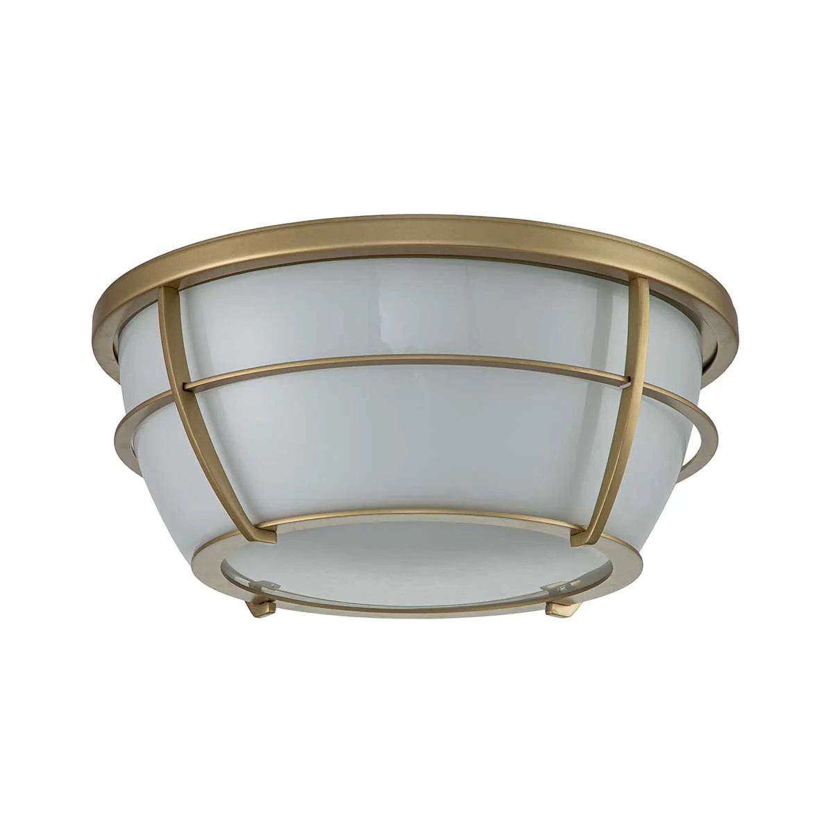 Chance 2Lt Flush Bathroom Light IP44 - Polished Chrome / Painted Natural Brass - Image 9