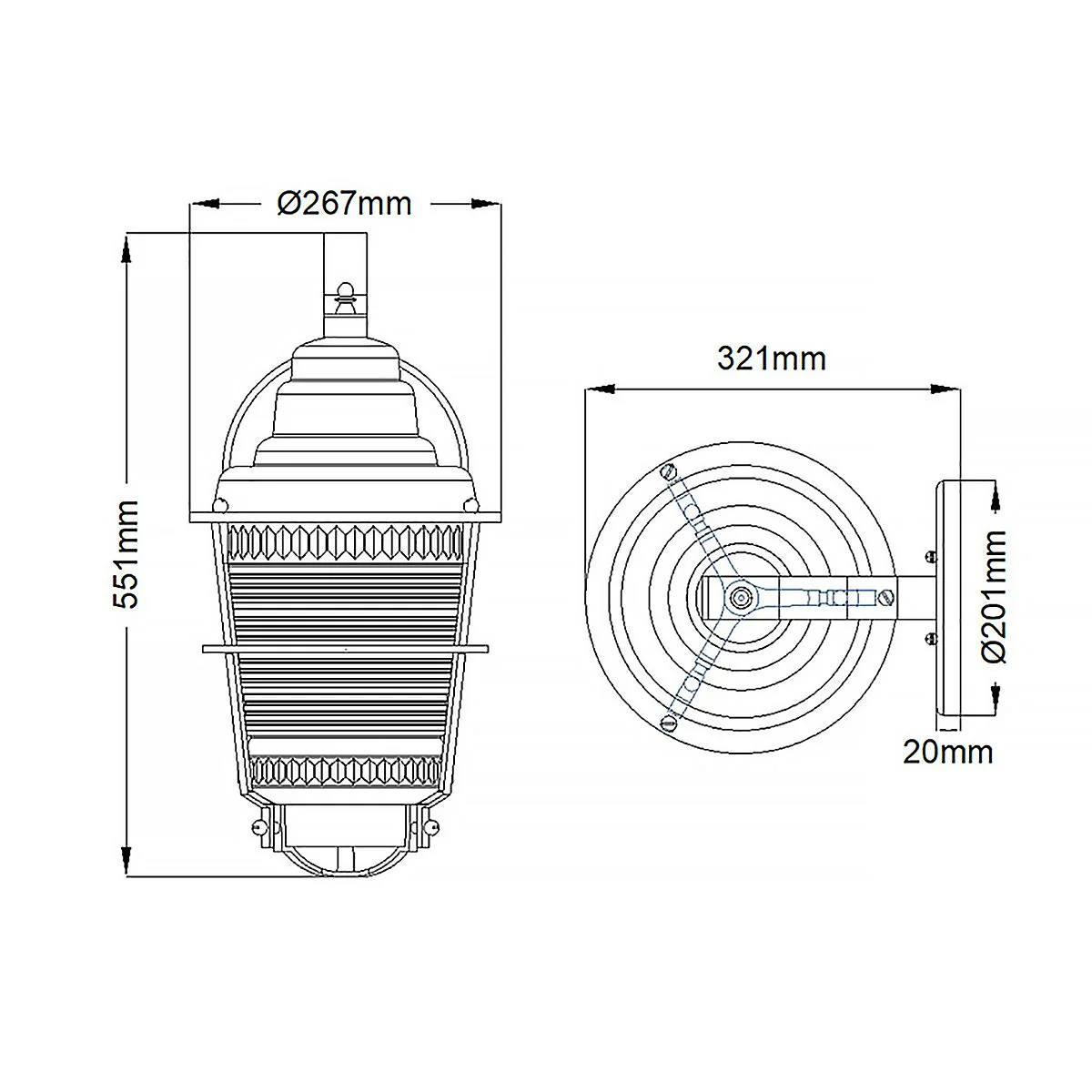 Chance Harbor 1 Light Small /Medium/Large Outdoor Lantern - Weathered Zinc E27 IP44 - Image 18