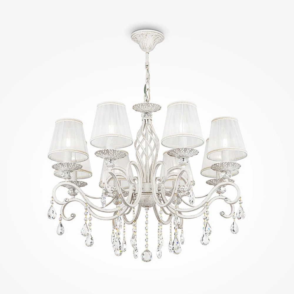 Grace 8Lt Chandelier - White with Gold finish - Image 4
