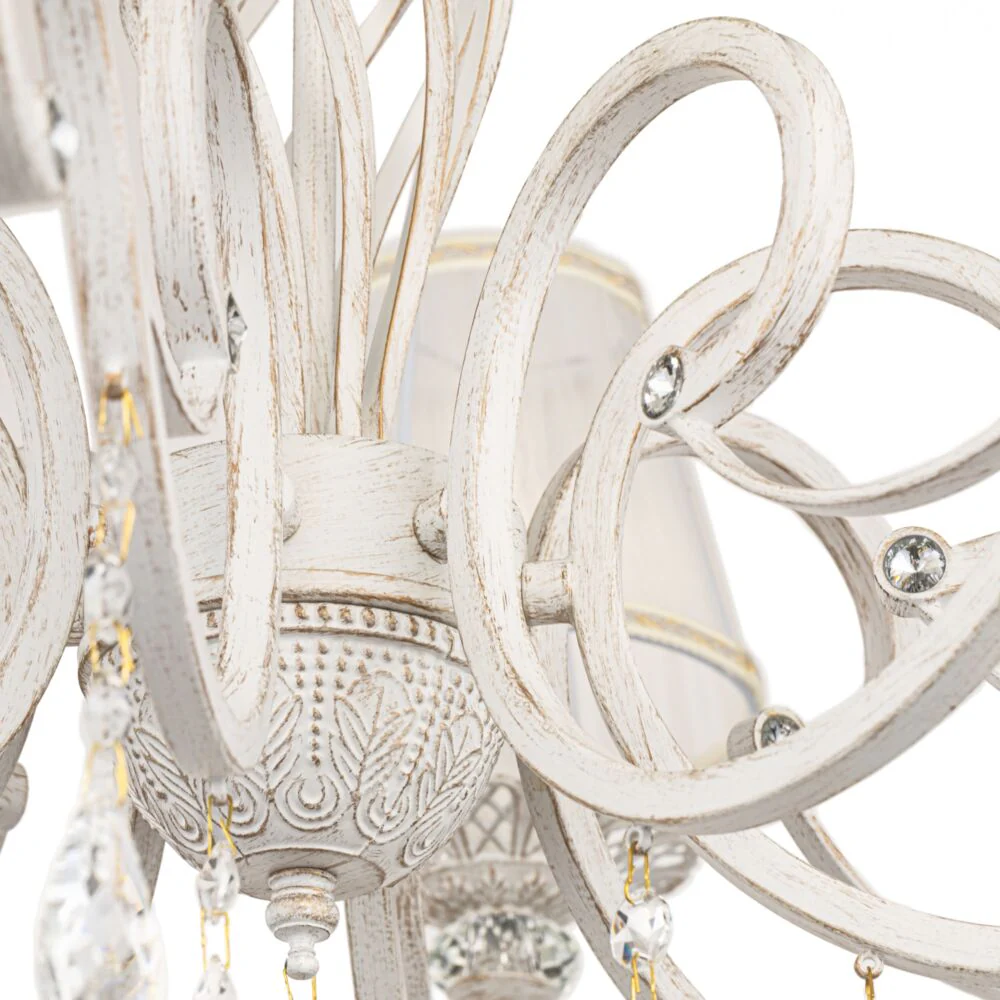 Grace 8Lt Chandelier - White with Gold finish - Image 5