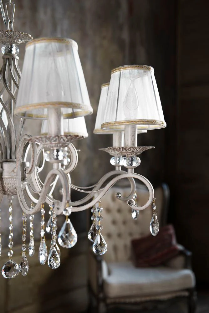 Grace 8Lt Chandelier - White with Gold finish - Image 6