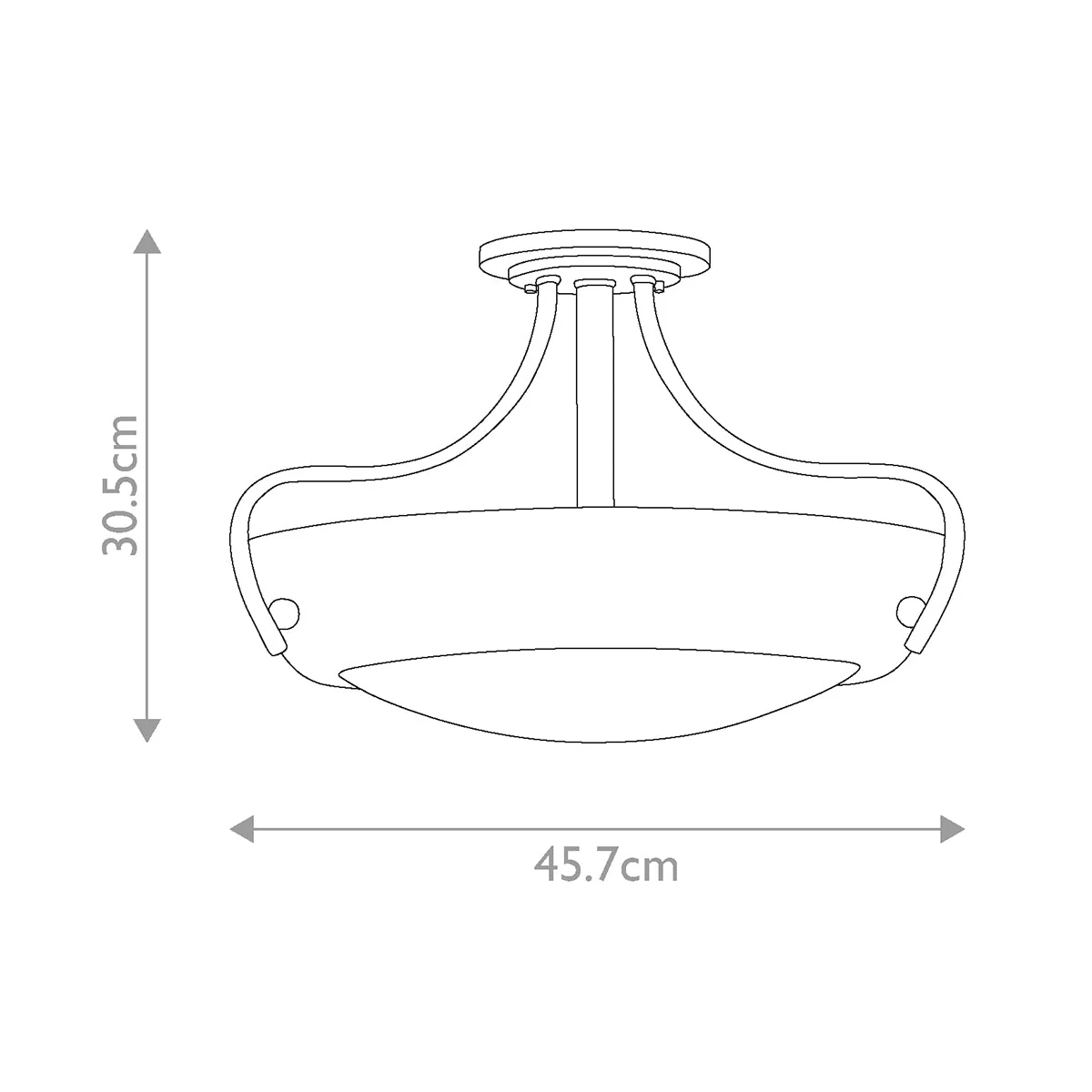 Chantilly 3 Light Semi-Flush Light - Palladian Bronze - Image 5