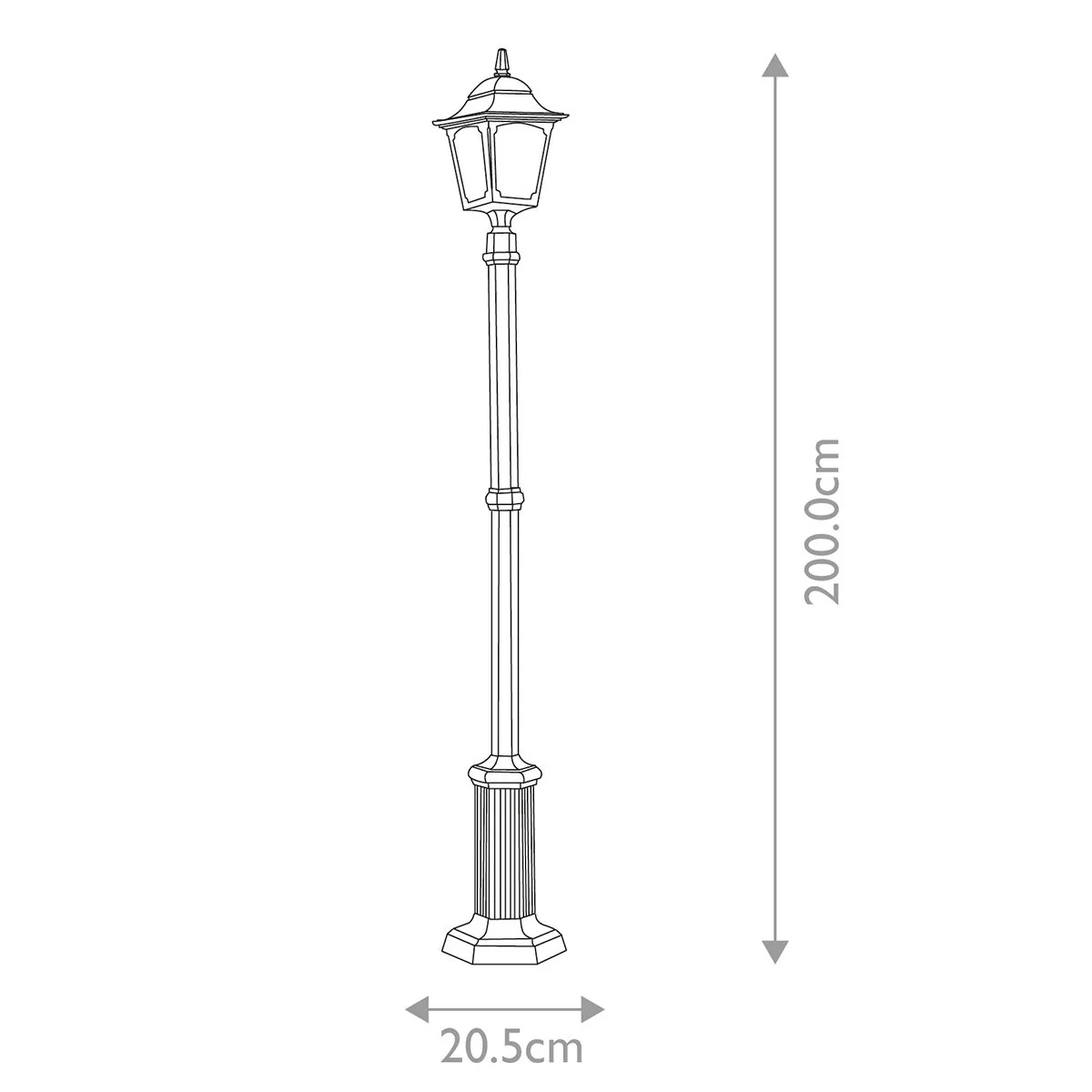 Chapel 1/2Lt Lamp Post - Black IP44  E27 - Image 11