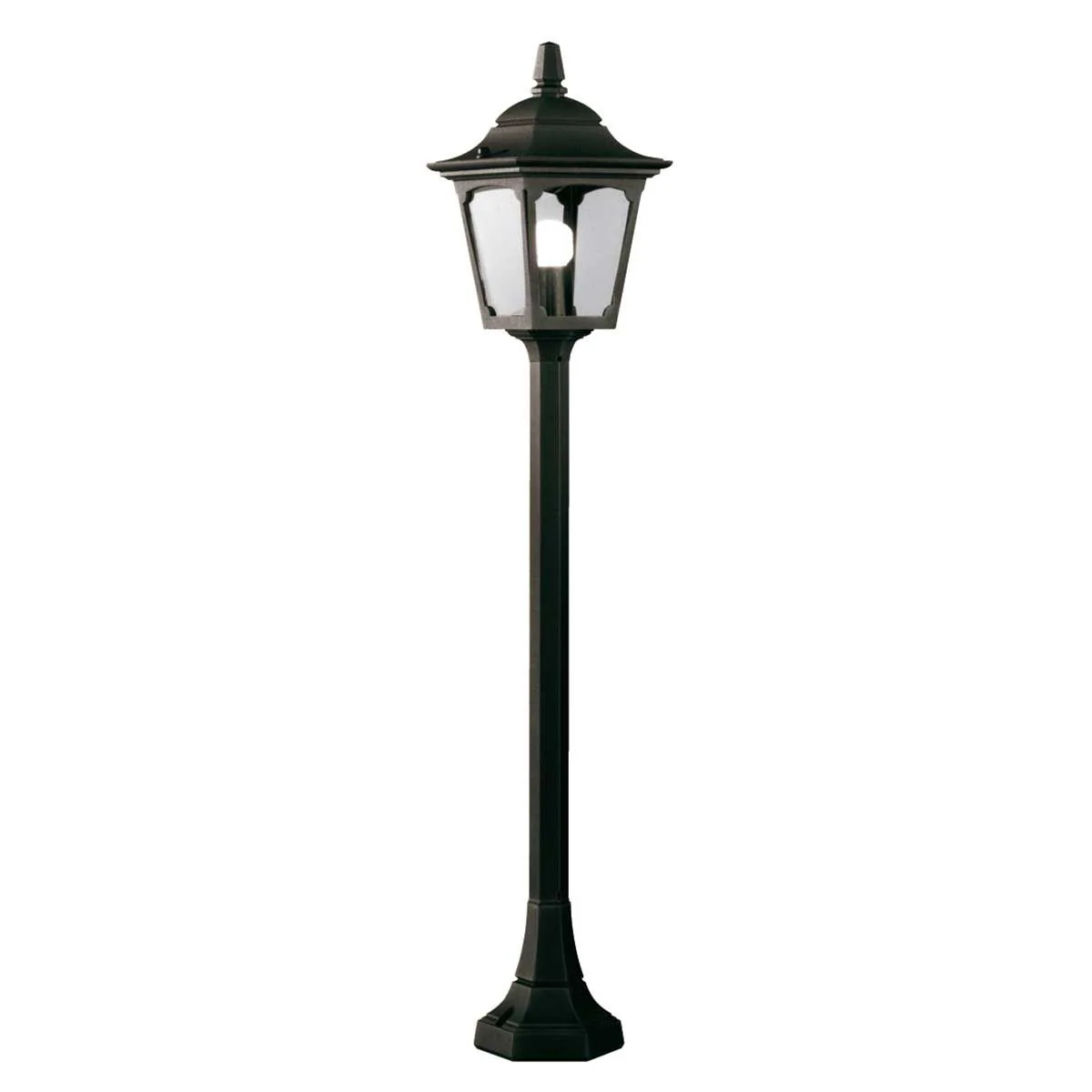 Chapel 1 Light Medium/Large Pillar Lantern - Black IP44 E27 - Image 2