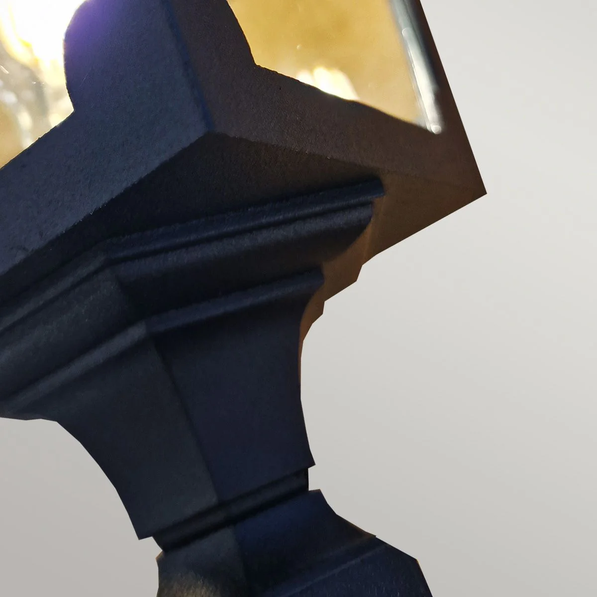 Chapel 1 Light Medium/Large Pillar Lantern - Black IP44 E27 - Image 3