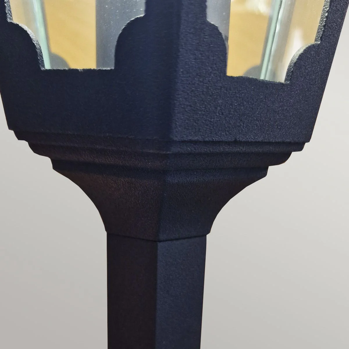 Chapel 1 Light Medium/Large Pillar Lantern - Black IP44 E27 - Image 7