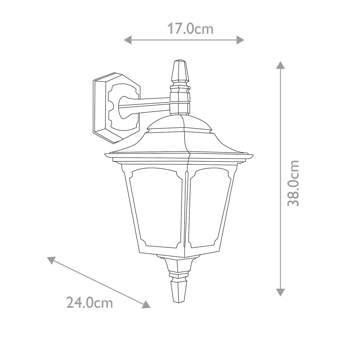 Chapel 1 Light Up/Down Outdoor Lantern - Black E27 IP44 - Image 14