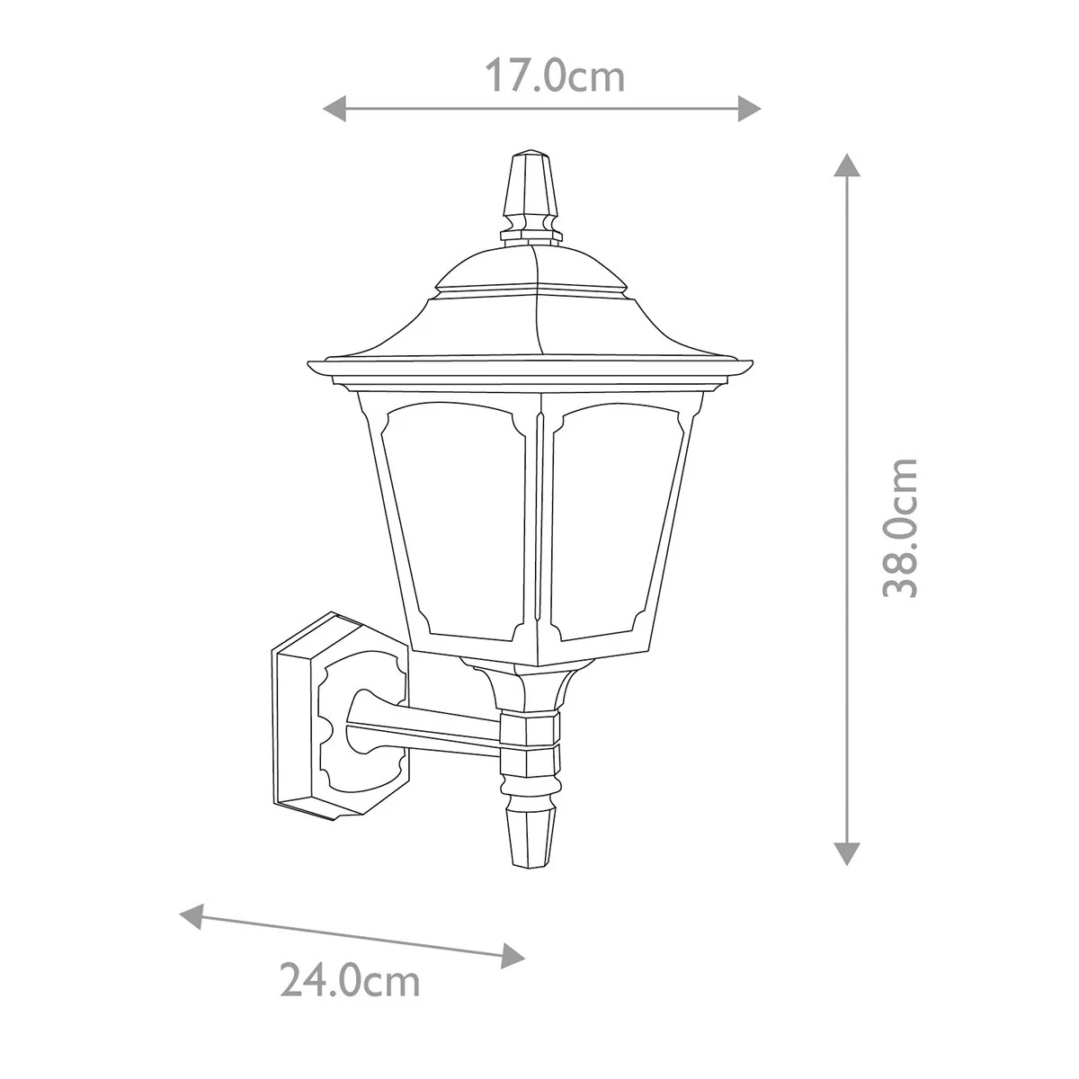 Chapel 1 Light Up/Down Outdoor Lantern - Black E27 IP44 - Image 19