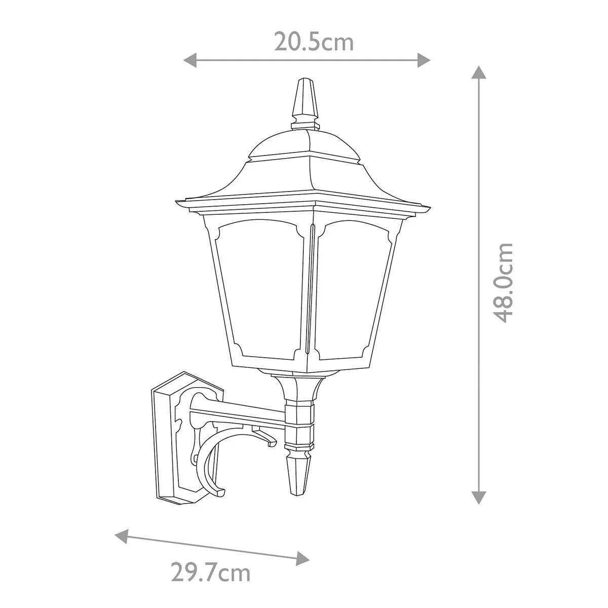 Chapel 1 Light Up/Down Outdoor Lantern - Black E27 IP44 - Image 24