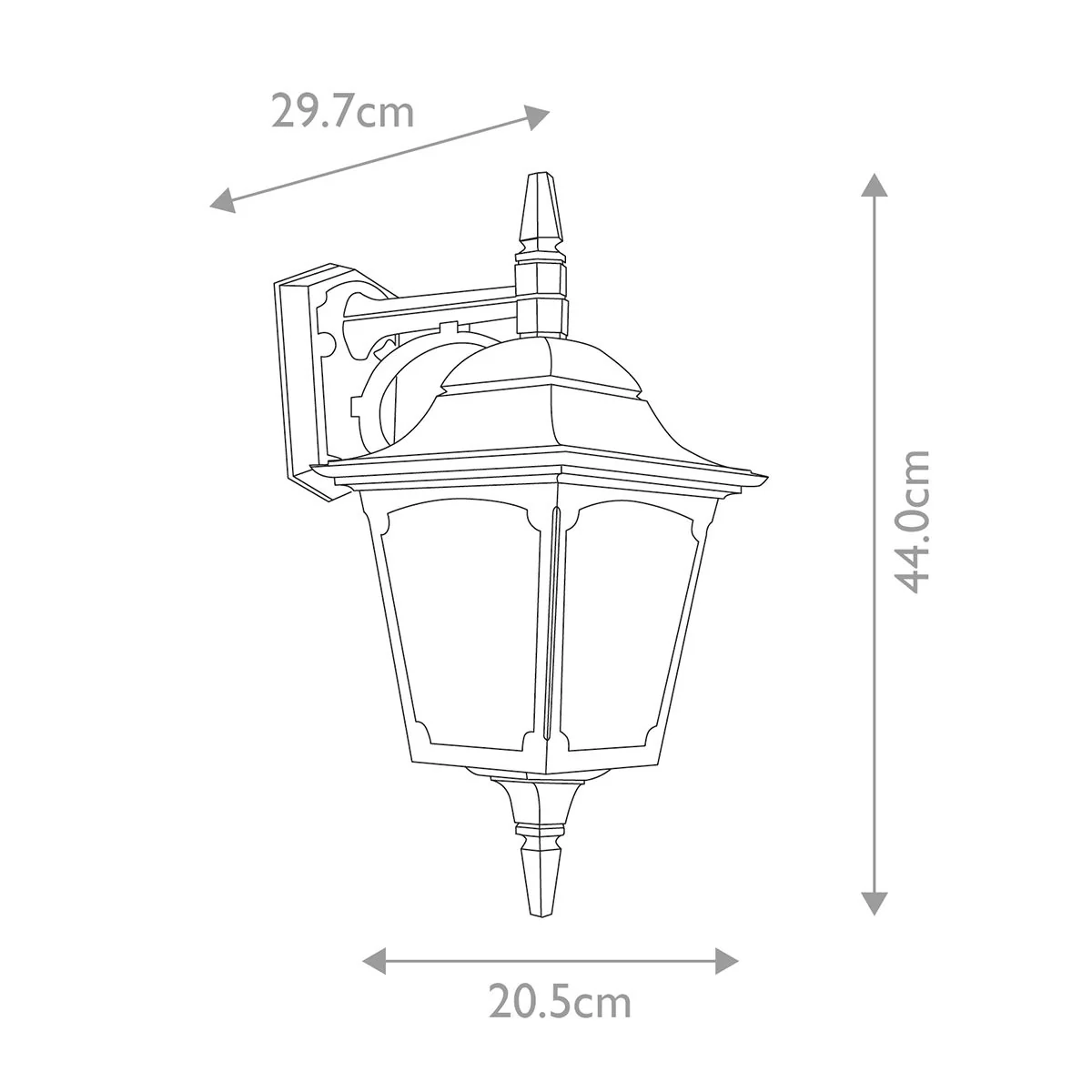 Chapel 1 Light Up/Down Outdoor Lantern - Black E27 IP44 - Image 9