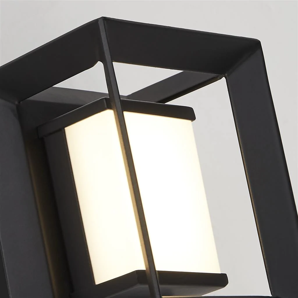 Chaplin Bathroom Wall Light IP44 - Black Metal & Opal Acrylic/ Black Metal & Opal Acrylic - Image 2