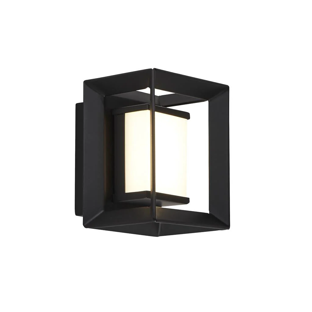 Chaplin Bathroom Wall Light IP44 - Black Metal & Opal Acrylic/ Black Metal & Opal Acrylic - Image 6