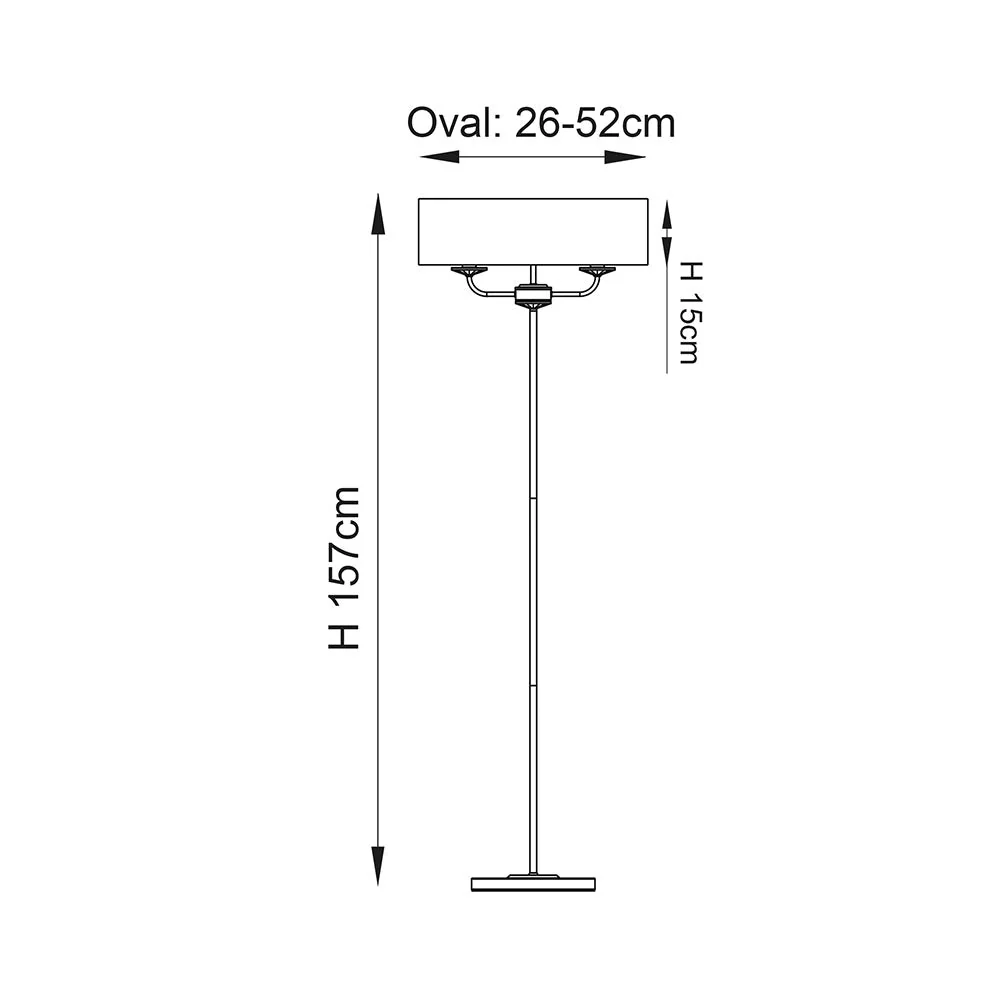 Charlene 2lt Floor Lamp - Nickel/Brass Finish E14 - Image 2