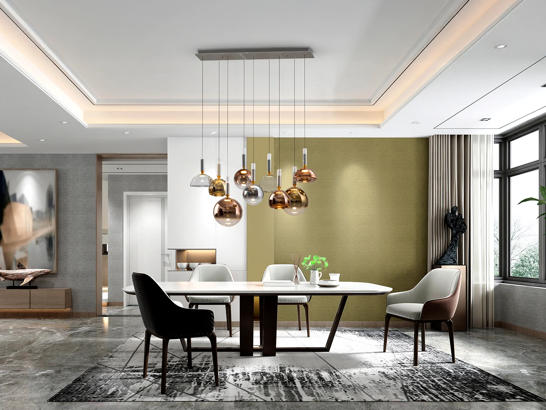Charlize  9Lt Ceiling Light- Various Finishes - Image 12