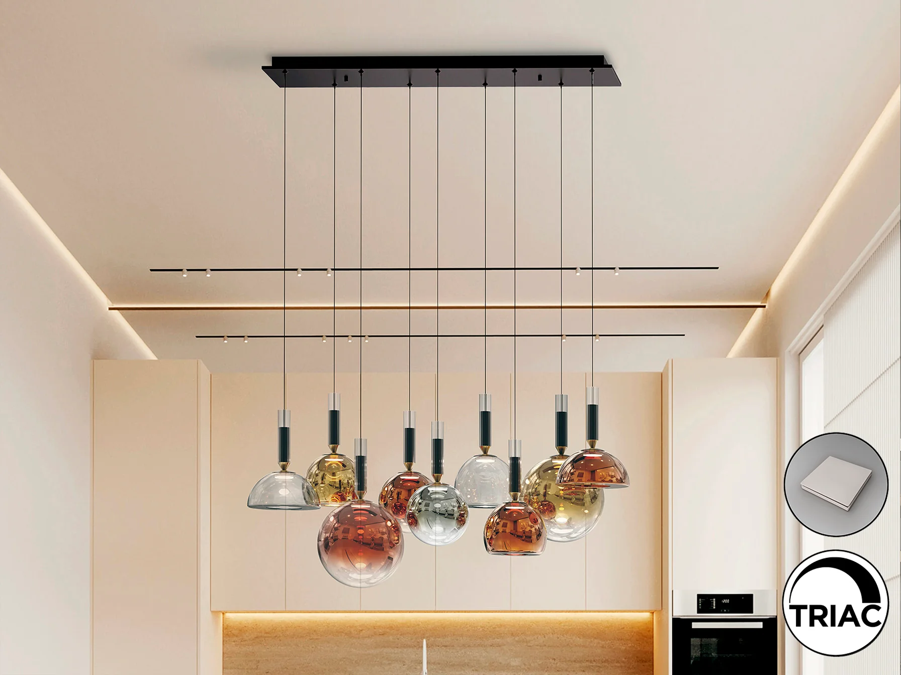 Charlize  9Lt Ceiling Light- Various Finishes - Image 6