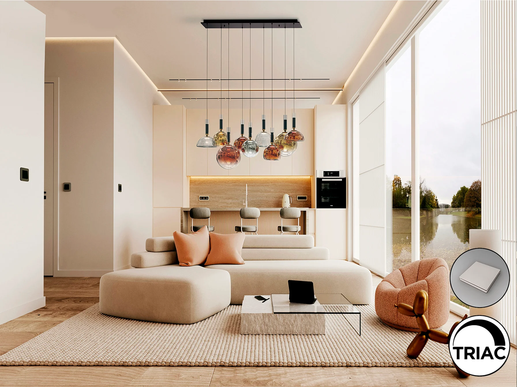 Charlize  9Lt Ceiling Light- Various Finishes - Image 9
