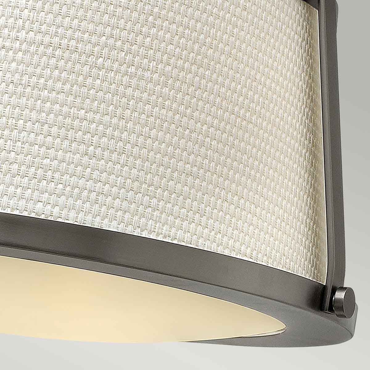 Charlotte 3 Light Semi-Flush - Antique Nickel/Brushed Caramel, Linen Shade - Image 4
