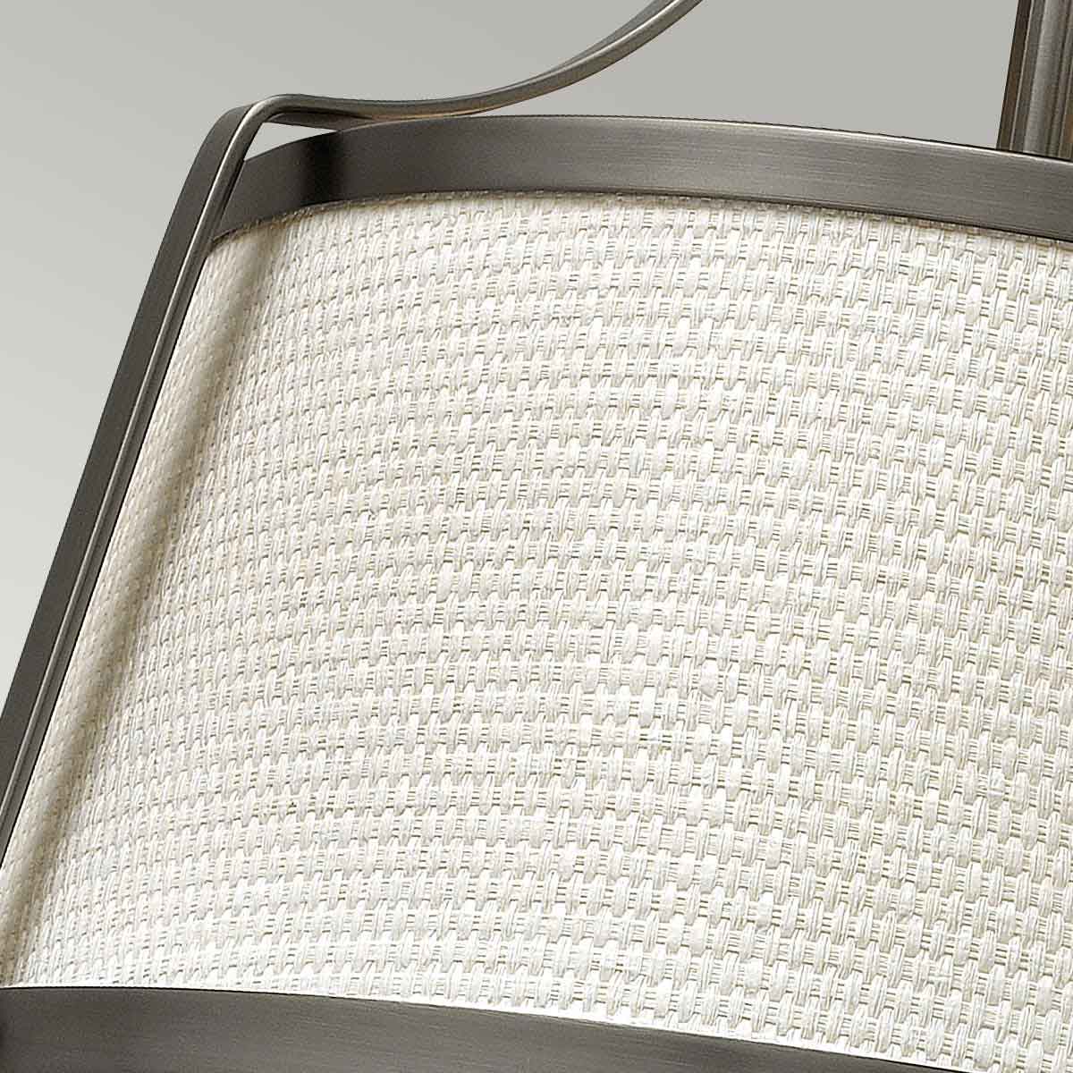 Charlotte 3 Light Semi-Flush - Antique Nickel/Brushed Caramel, Linen Shade - Image 5