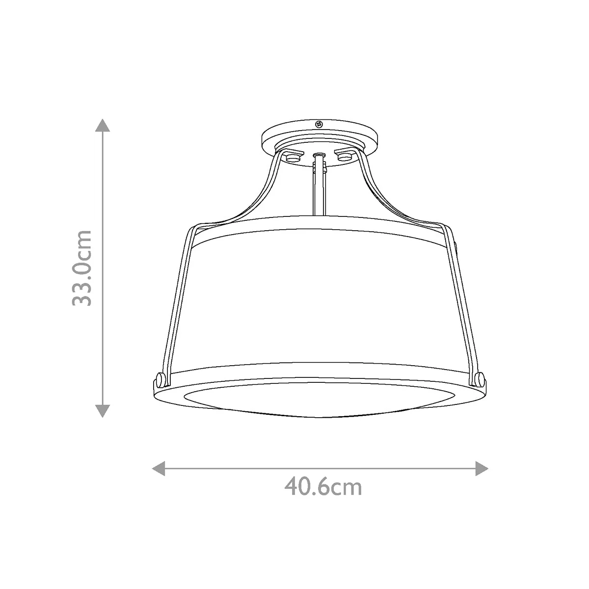 Charlotte 3 Light Semi-Flush - Antique Nickel/Brushed Caramel, Linen Shade - Image 6