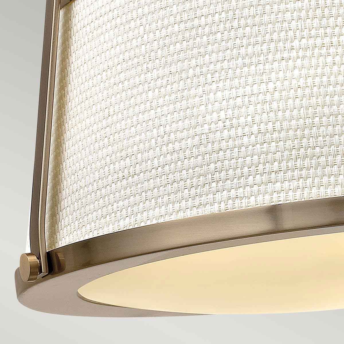 Charlotte 3 Light Semi-Flush - Antique Nickel/Brushed Caramel, Linen Shade - Image 8