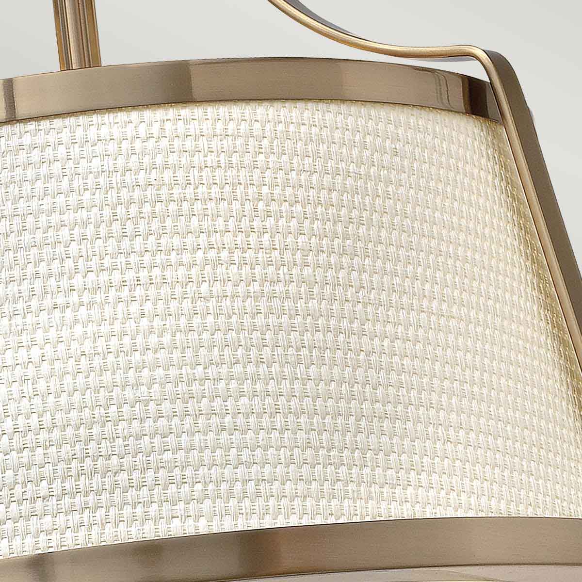 Charlotte 3 Light Semi-Flush - Antique Nickel/Brushed Caramel, Linen Shade - Image 9