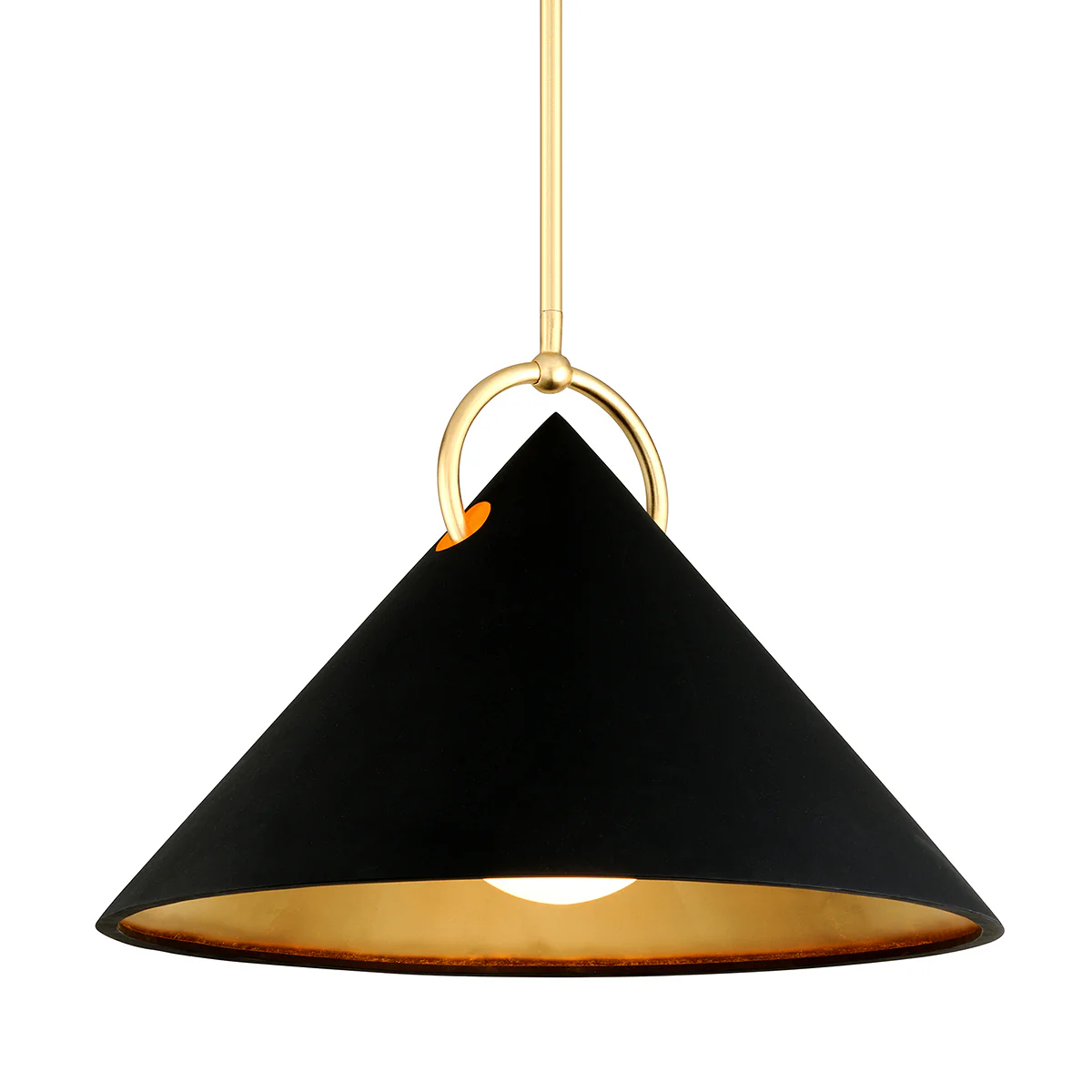 Charm 1Lt Pendant - Black & Gold Leaf - Image 3