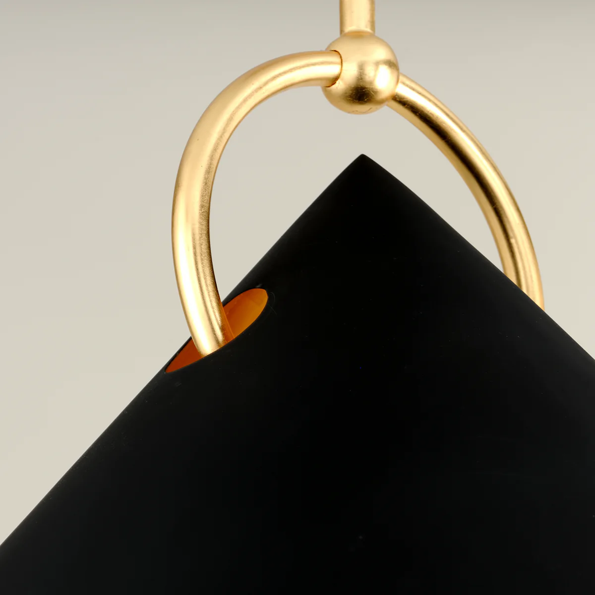 Charm 1Lt Pendant - Black & Gold Leaf - Image 5