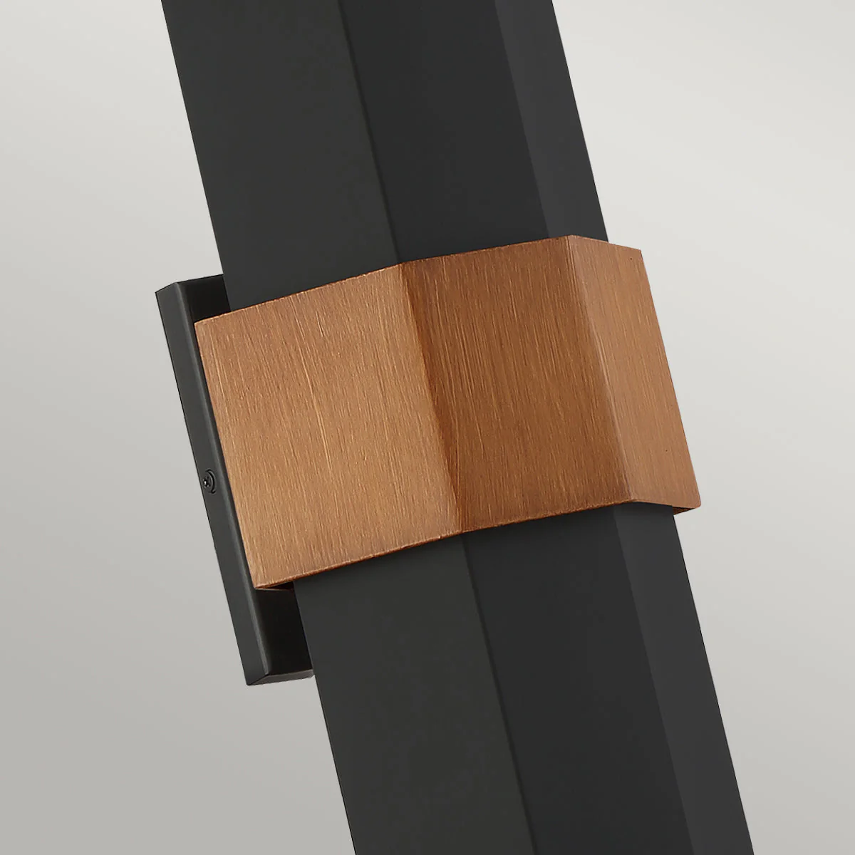 Chasm Medium/Large LED Wall Lantern - Matte Black & Wood Finish - Image 7
