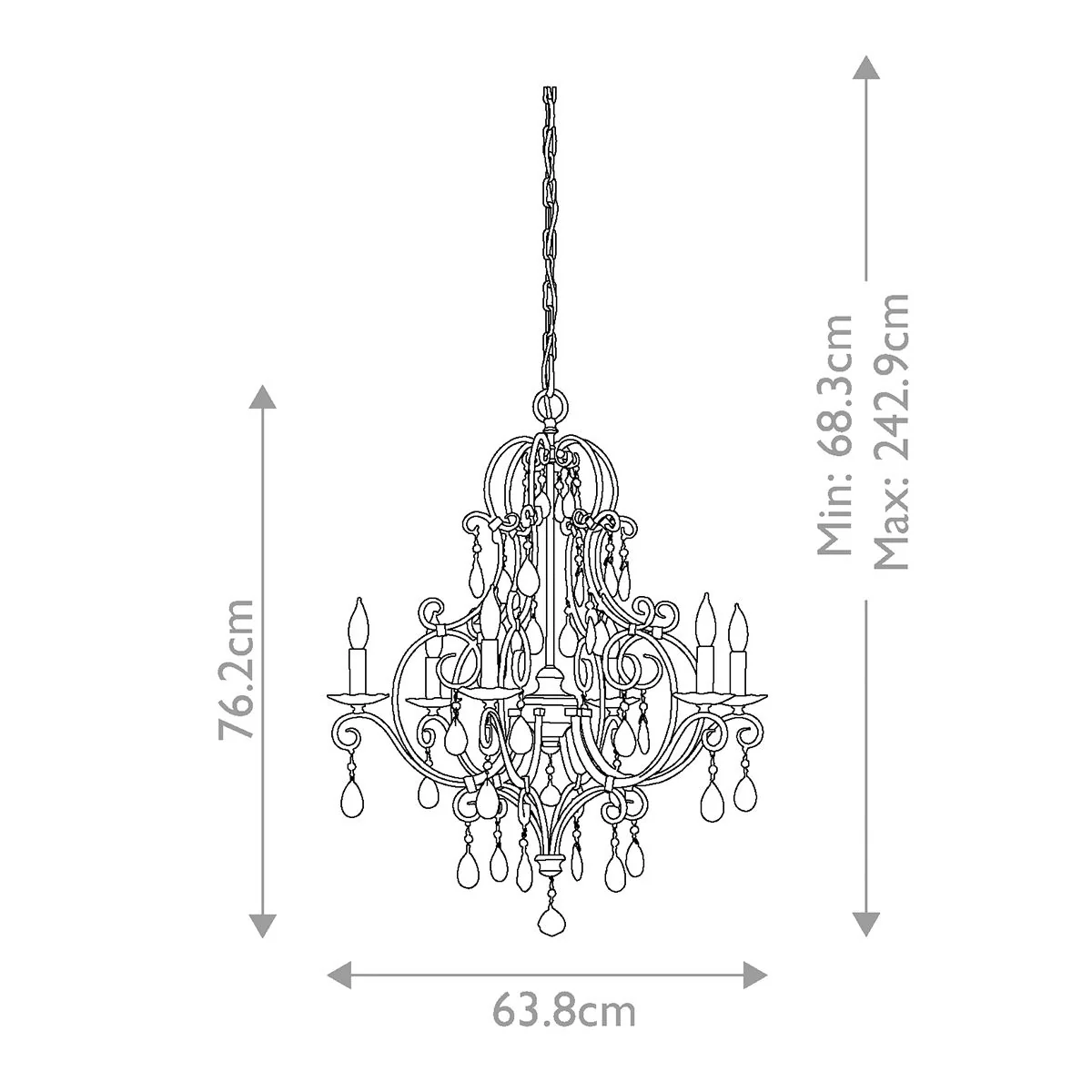 Chateau 4/6 Light Chandelier - Mocha Bronze - Image 13