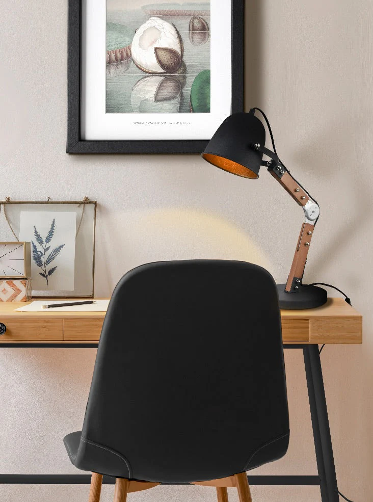 Cheadle Large Adjustable Desk Lamp With Wood - Image 2