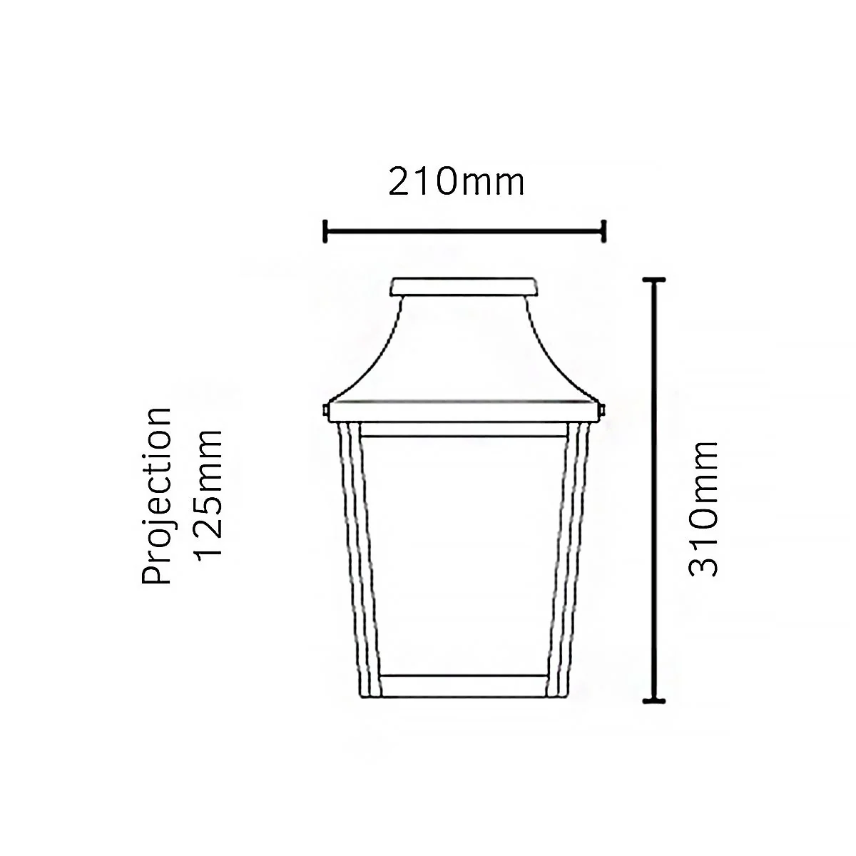 Chelsea 1 Light Small/Large Half Lantern - Copper E27 IP44 - Image 7