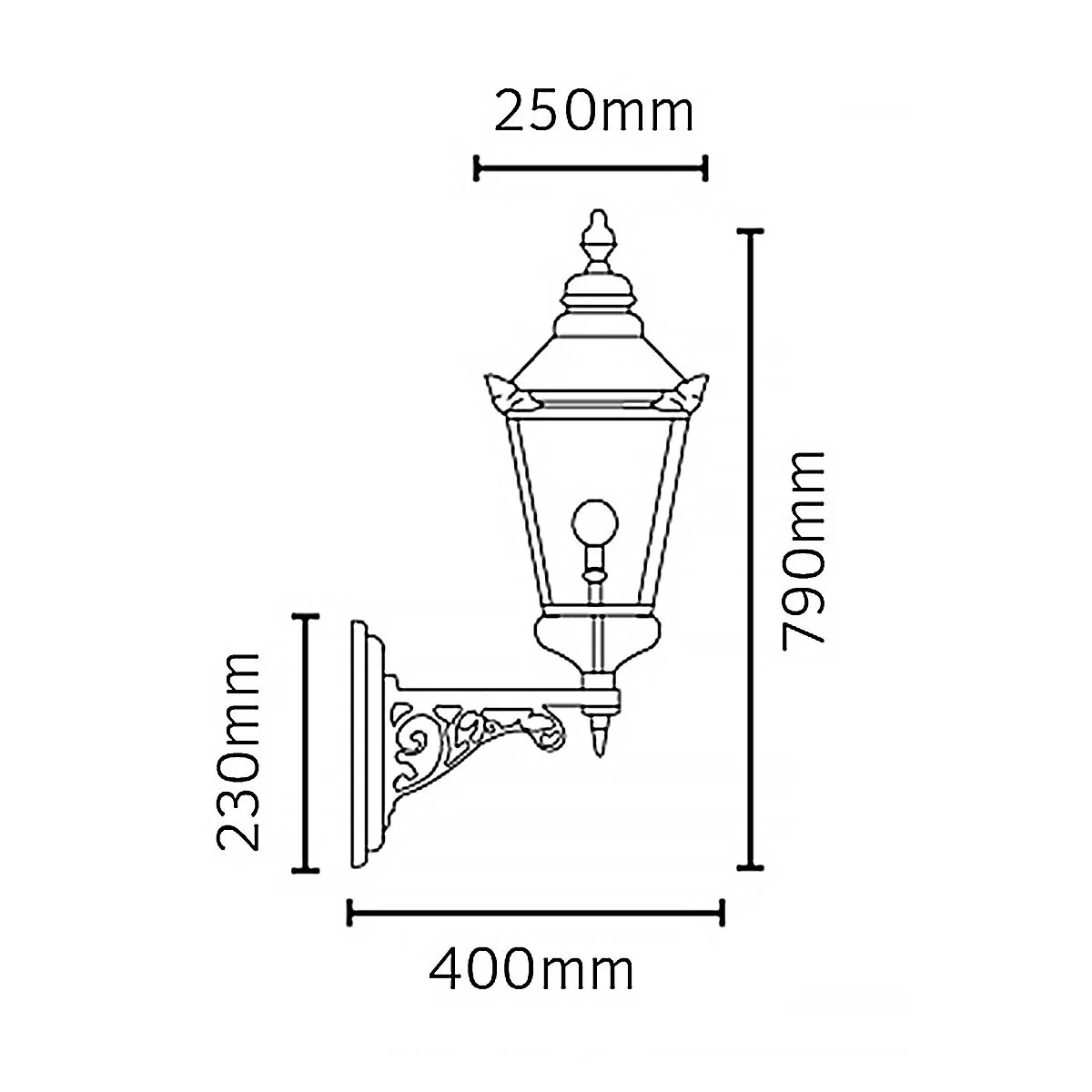 Chelsea 1 Light Up/Down Outdoor Lantern - Copper E27 IP44 - Image 11