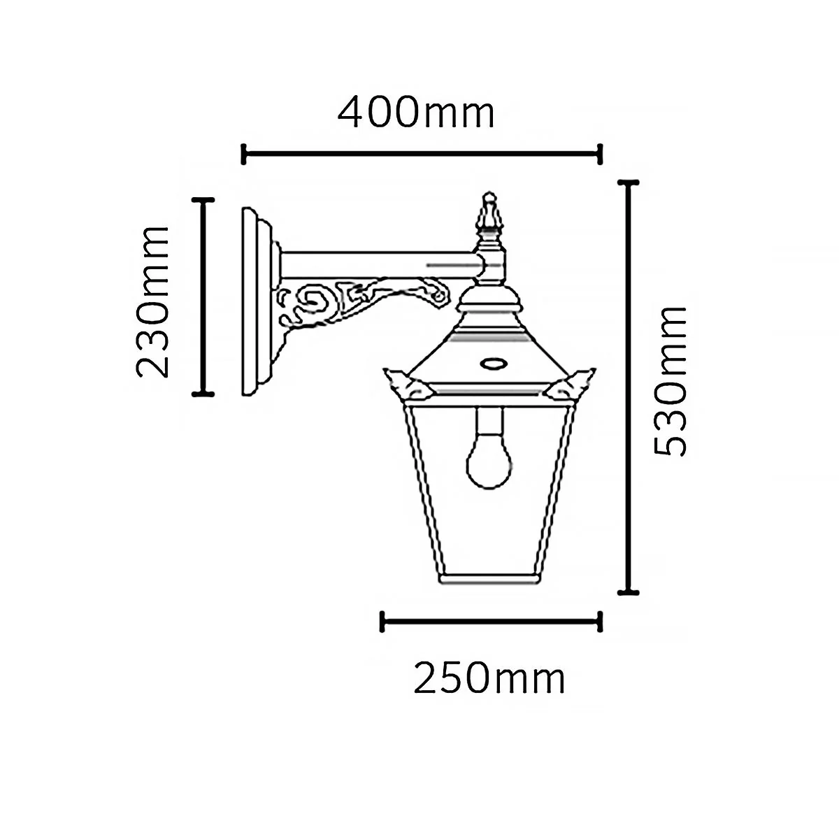 Chelsea 1 Light Up/Down Outdoor Lantern - Copper E27 IP44 - Image 7
