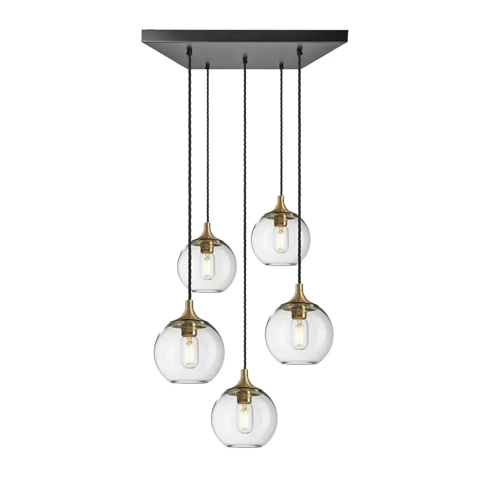 Chelsea Glass Globe 5 Wire Cluster Lights - 7 Inch - Image 2