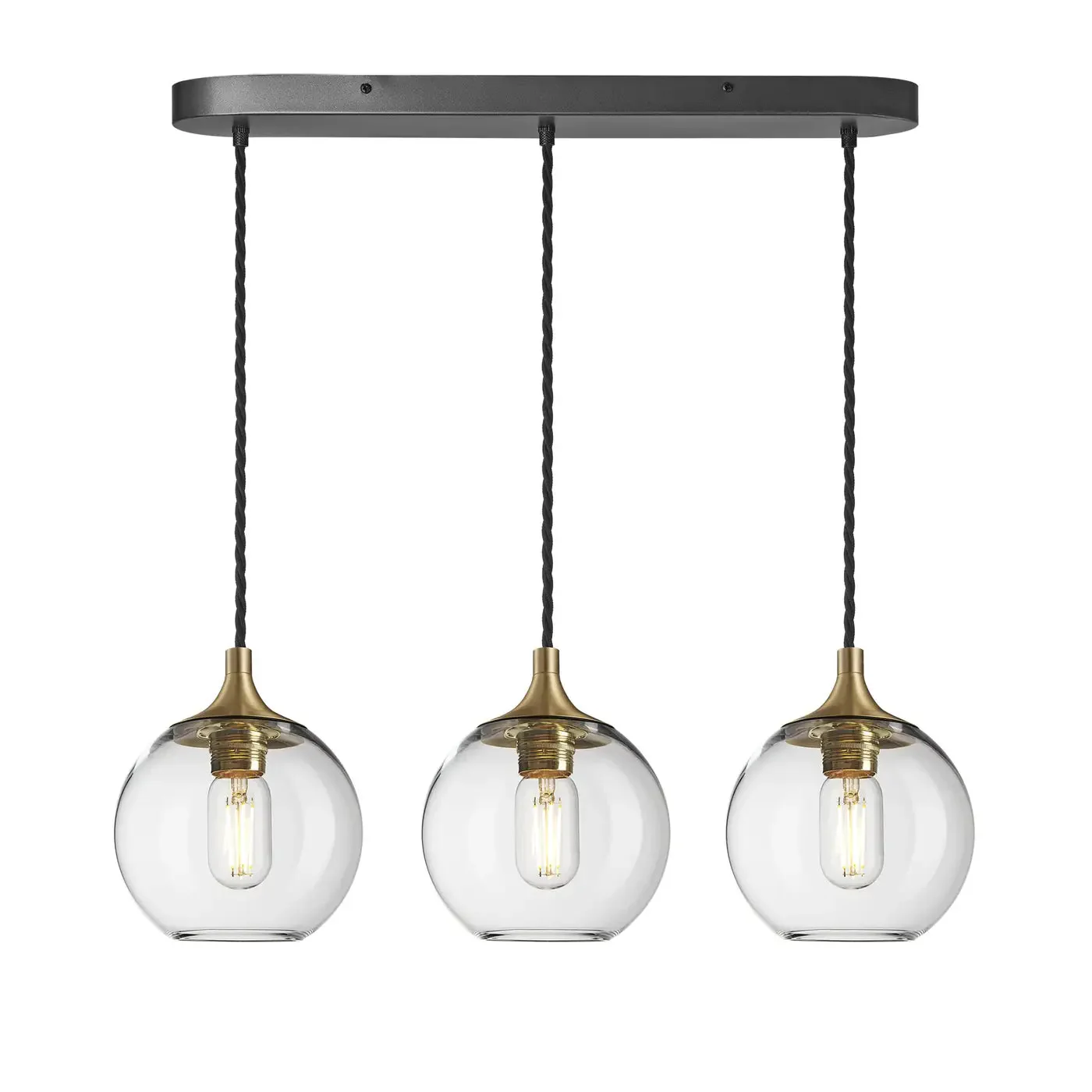 Chelsea Glass Globe/ Dome 3 Wire Cluster Lights- Various Finishes - Image 2