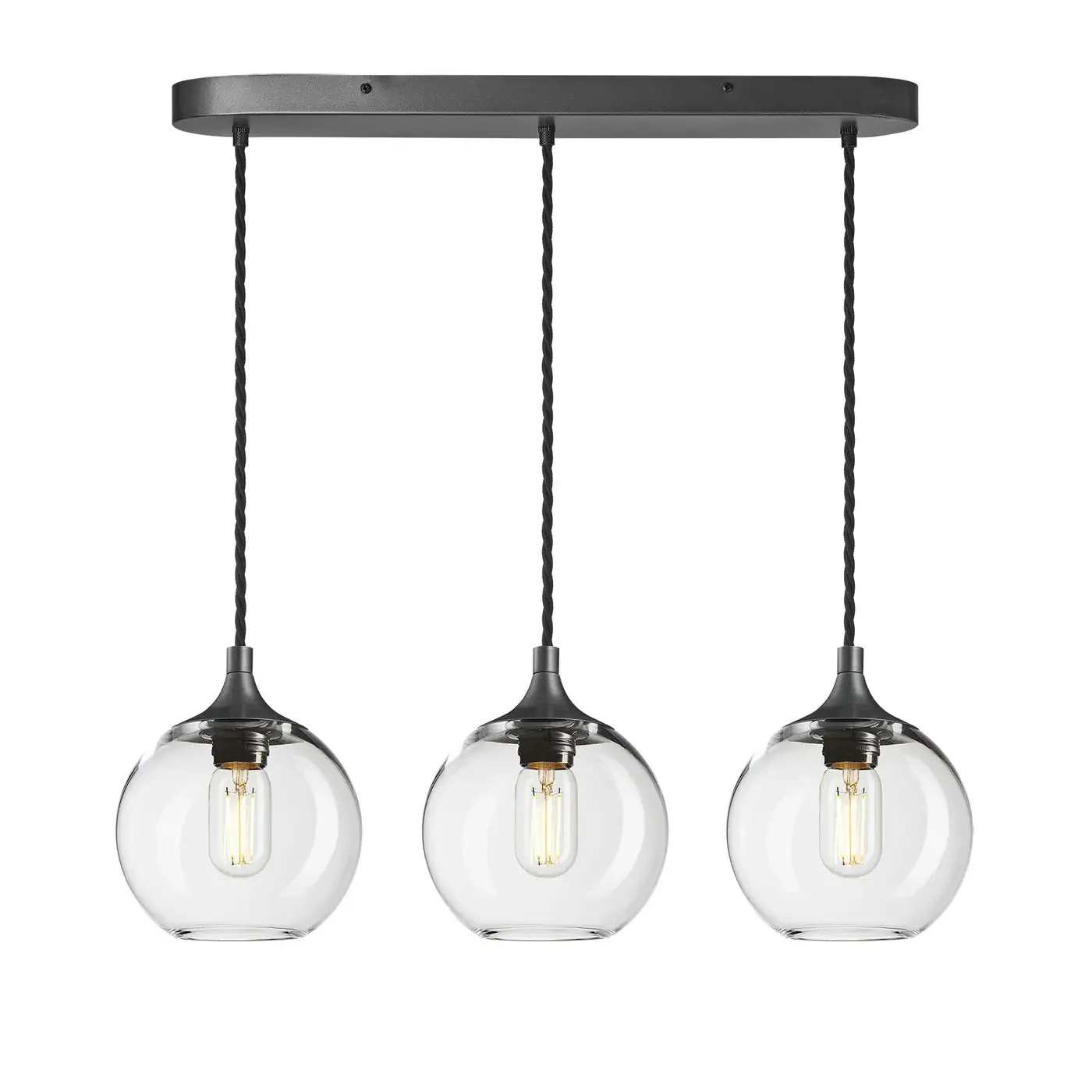 Chelsea Glass Globe/ Dome 3 Wire Cluster Lights- Various Finishes - Image 3