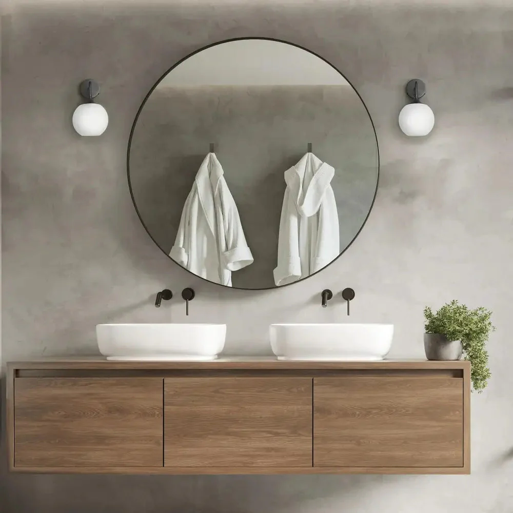 Chelsea Opal Glass Globe/Dome Wall Light  - Various Finishes - Image 9