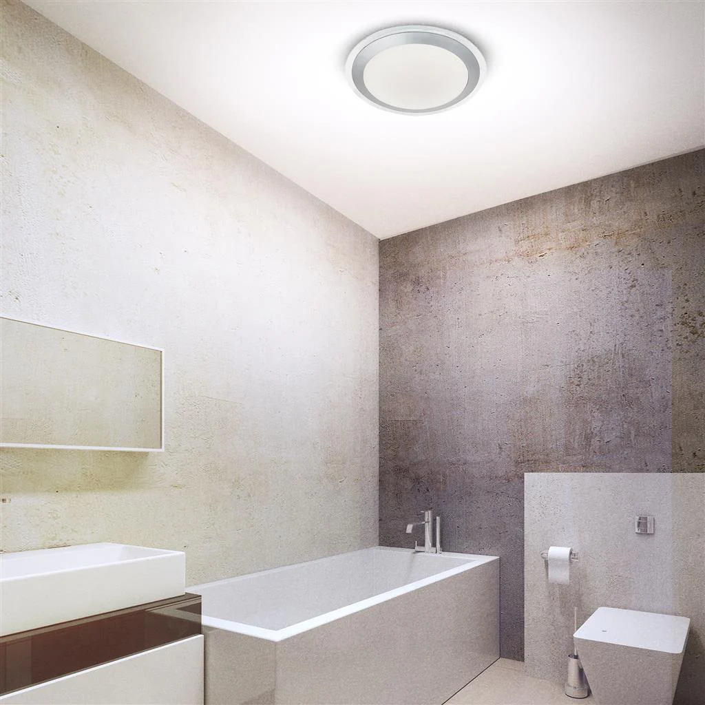 Chester Bathroom Flush Light IP44 - Acrylic & Silver - Image 4