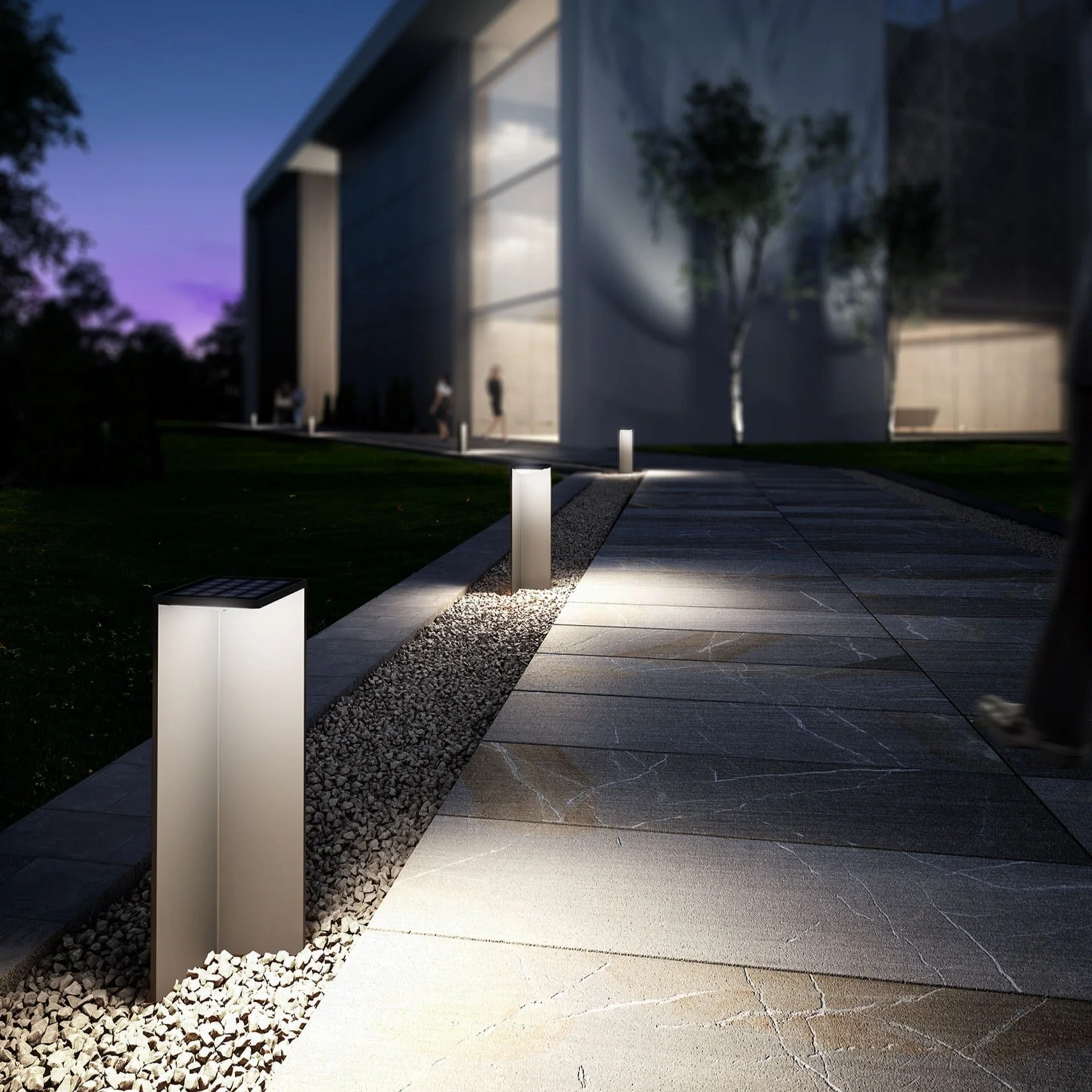 Chevalier Bollard Solar/Sensor, 2.2W LED, 3000K, 188lm, IP54, Graphite, 3yrs Warranty - Image 5