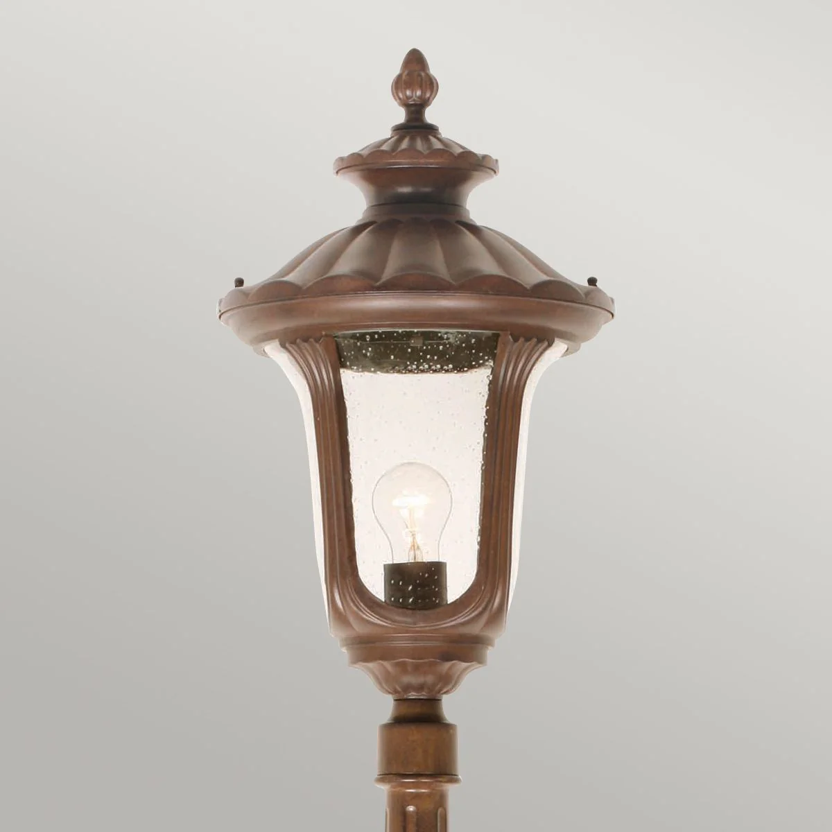 Chicago 1 Light Medium/Large Pillar Lantern - Bronze - Rusty Bronze Patina/Textured Black IP44 E27 - Image 12