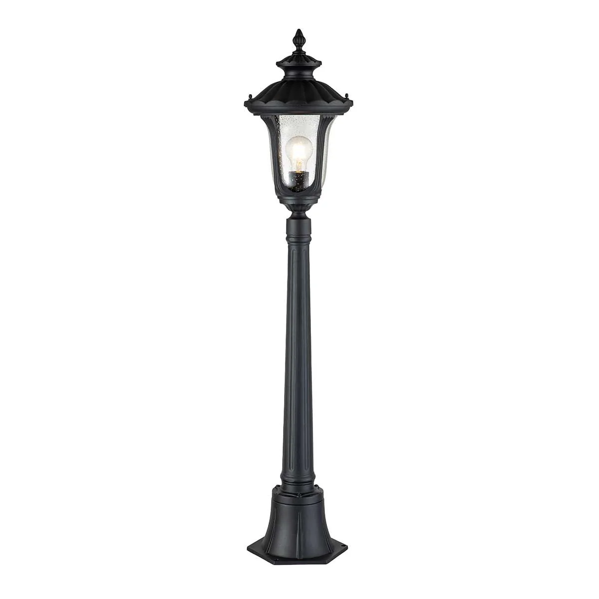 Chicago 1 Light Medium/Large Pillar Lantern - Bronze - Rusty Bronze Patina/Textured Black IP44 E27 - Image 2