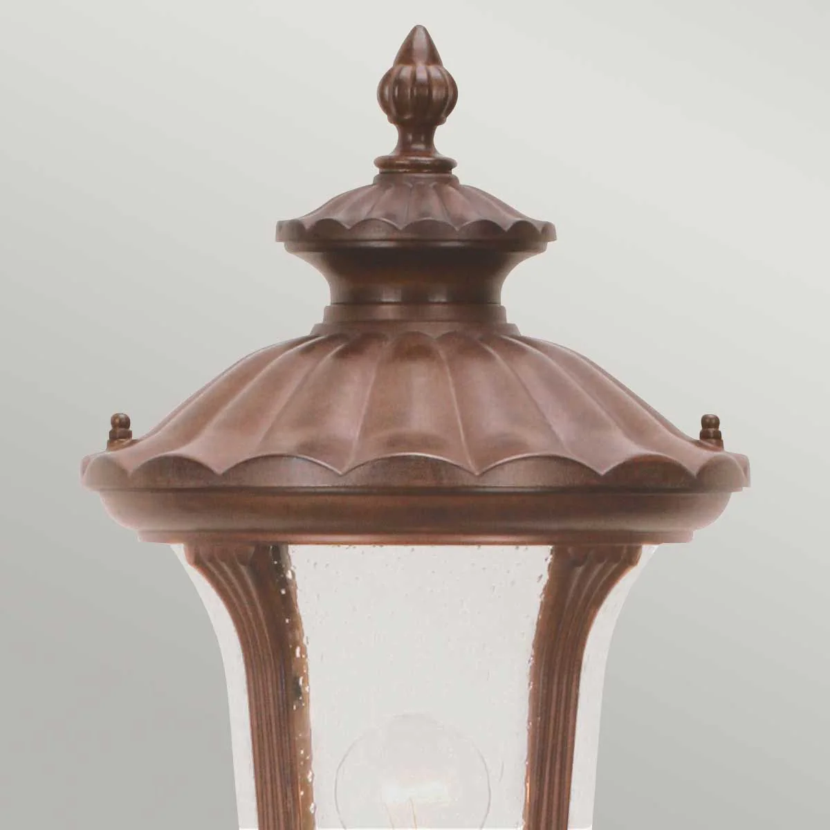 Chicago 1 Light Medium/Large Pillar Lantern - Bronze - Rusty Bronze Patina/Textured Black IP44 E27 - Image 5