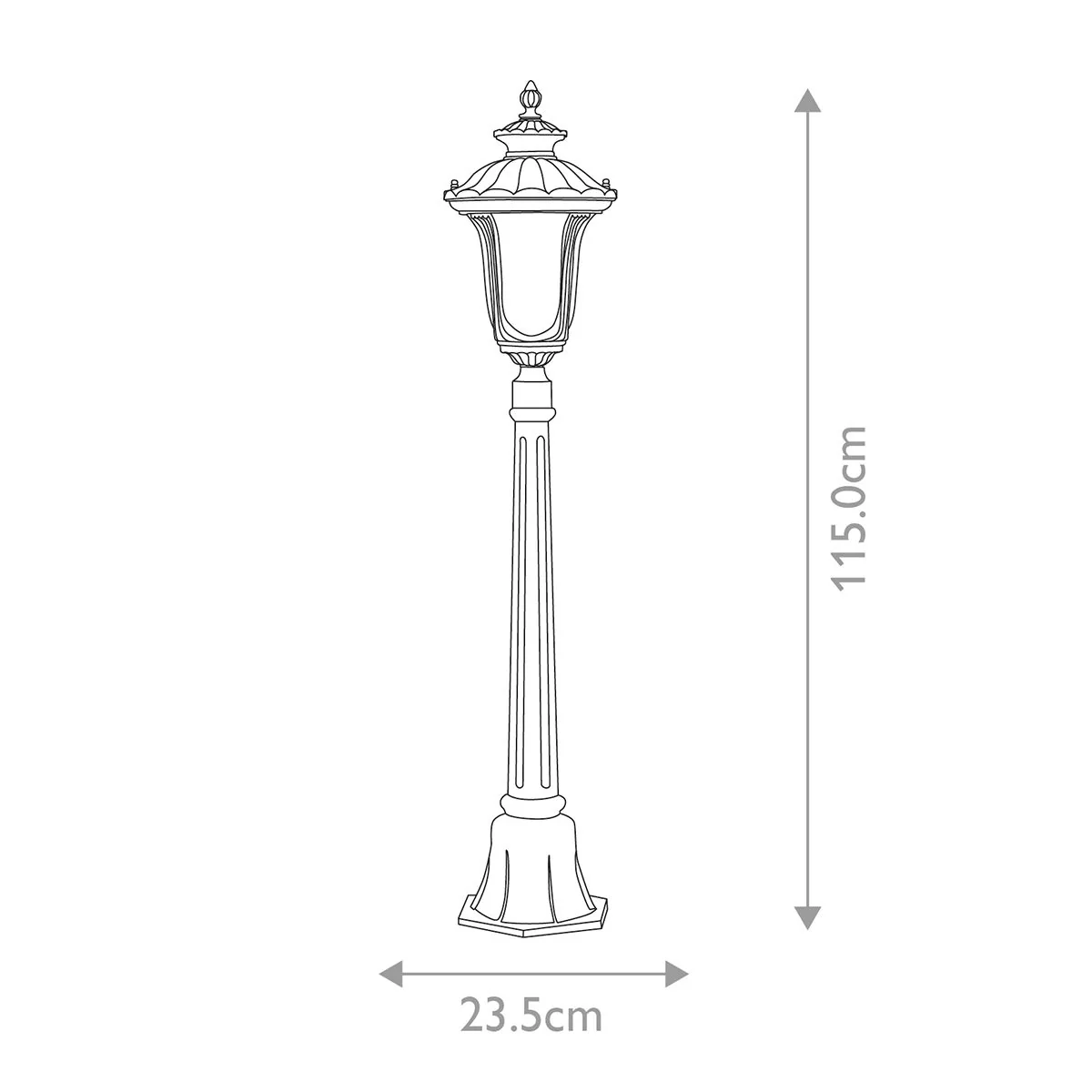Chicago 1 Light Medium/Large Pillar Lantern - Bronze - Rusty Bronze Patina/Textured Black IP44 E27 - Image 8