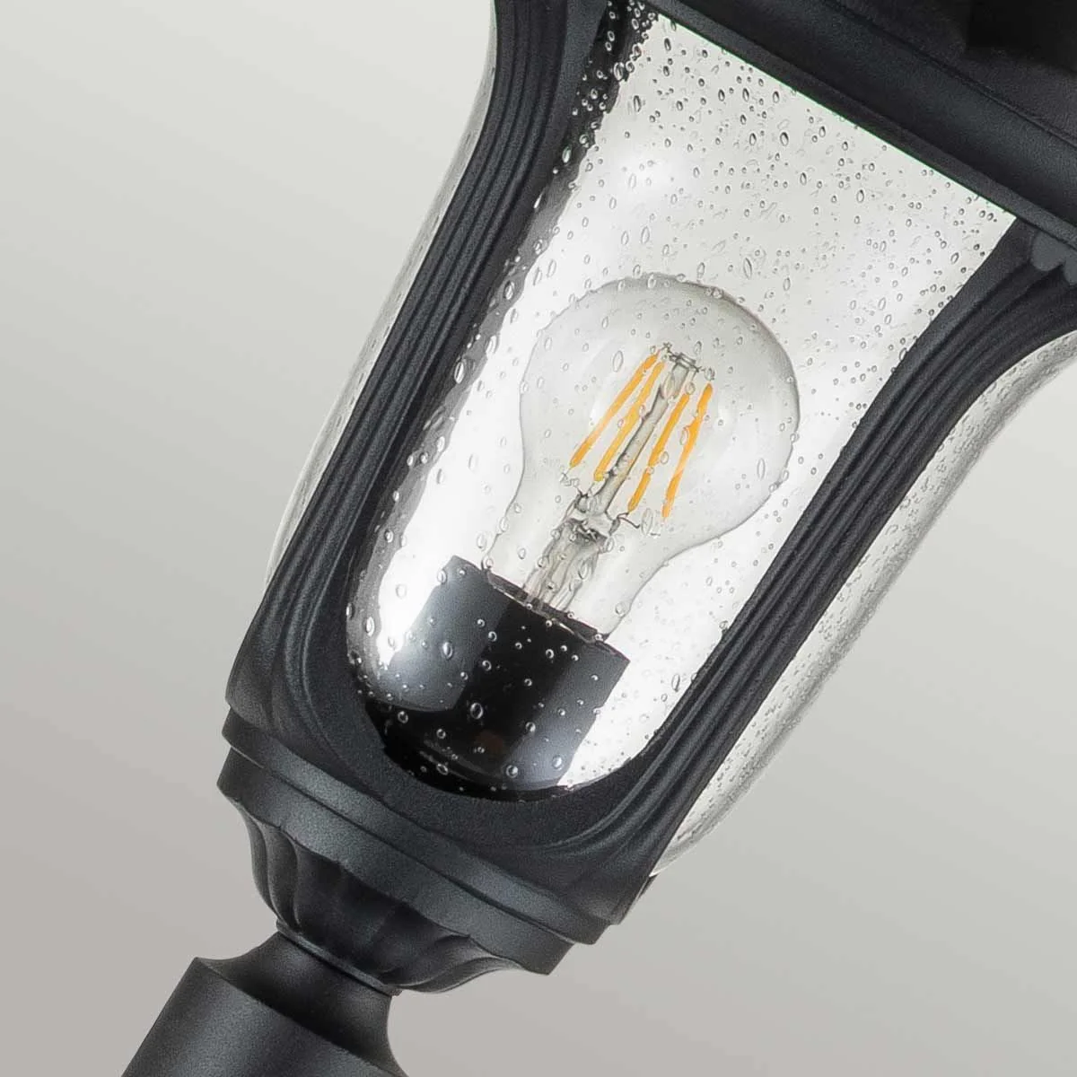 Chicago 1 Light Medium/Large Pillar Lantern - Bronze - Rusty Bronze Patina/Textured Black IP44 E27 - Image 9