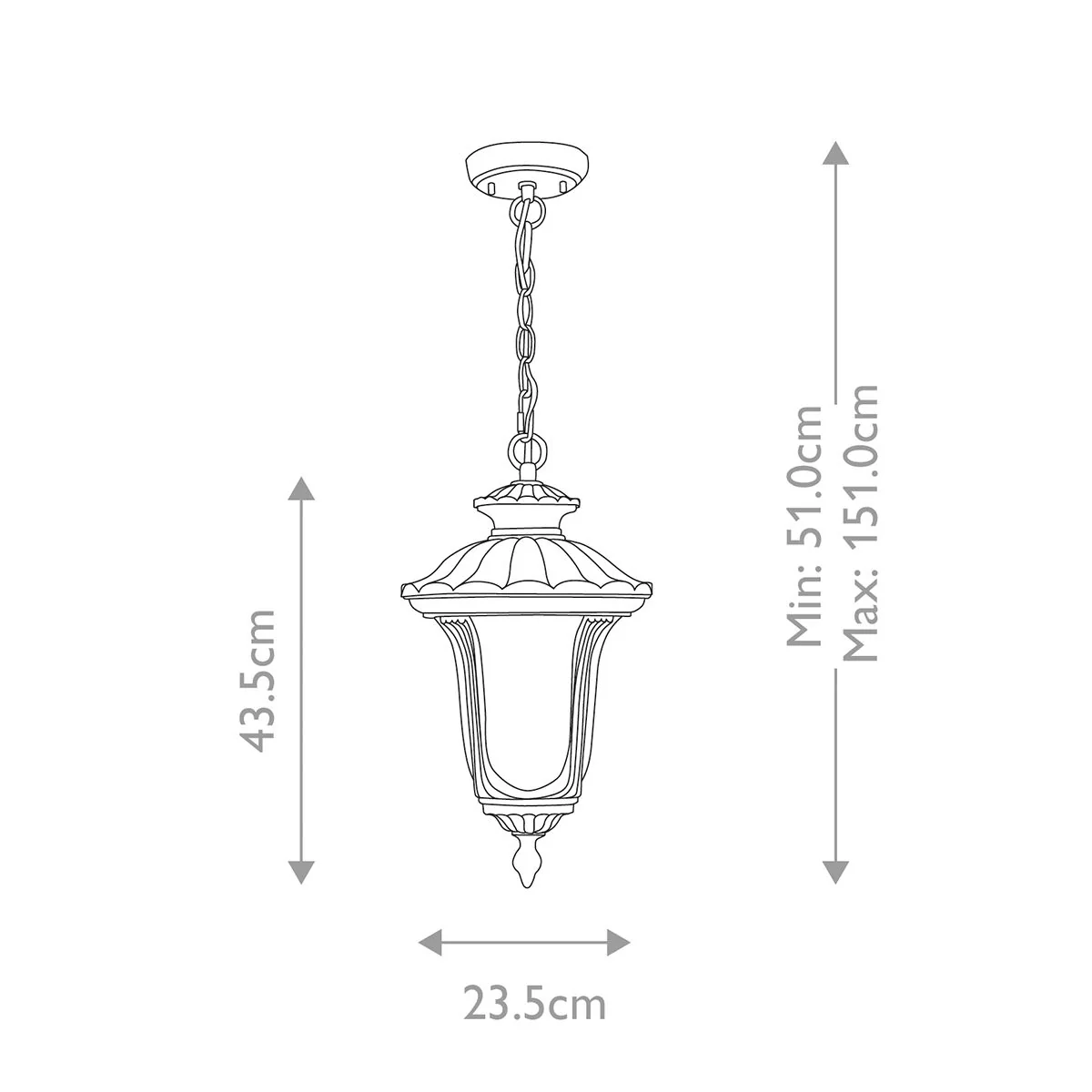 Chicago 1Lt IP44 Lantern - Bronze/Black - Image 6